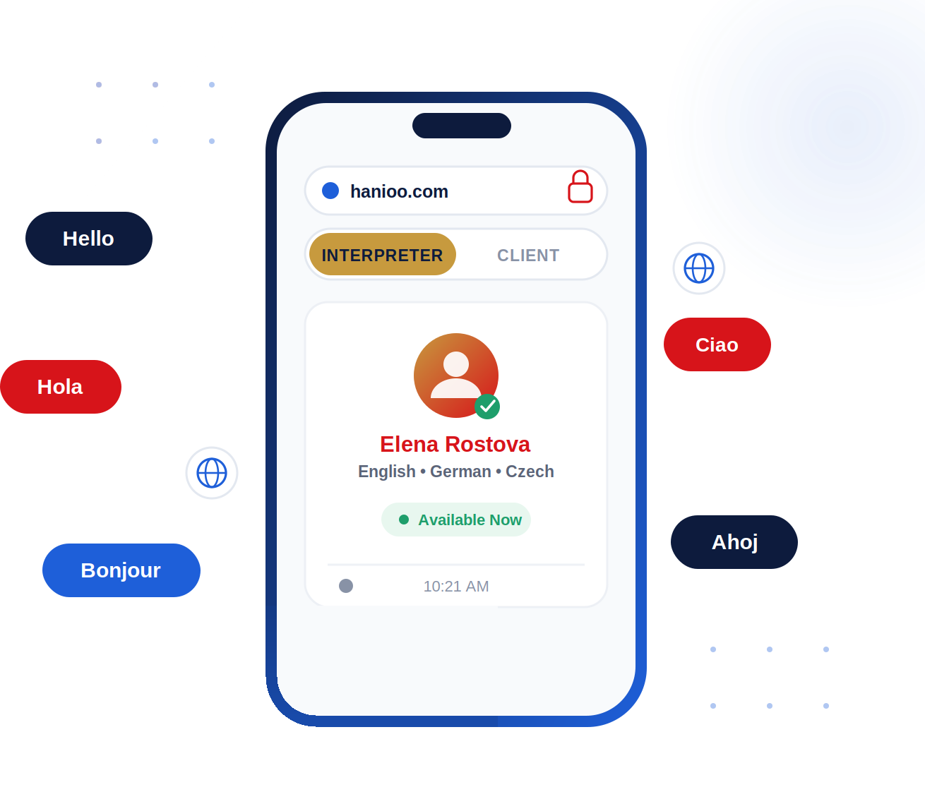 Hanioo certified interpreter on a live call